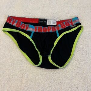 Andrew Christian Trophy Boy Briefs in Black and Red
